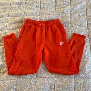 Nike Bright Orange Sportswear Fleece Joggers Pants